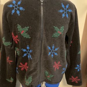 Large Marissa Christina Blackberry Holiday Cardigan